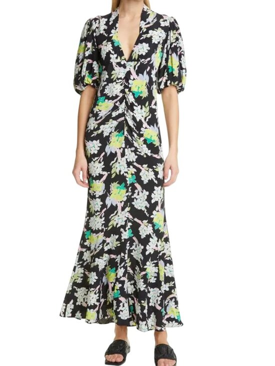 Bytimo Dresses & Skirts - byTiMo floral puff sleeve crepe maxi dress - Size S
